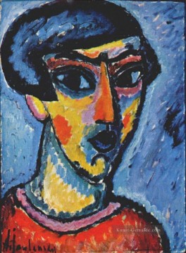  Alexej Malerei - Kopf in blau 1912 Alexej von Jawlensky